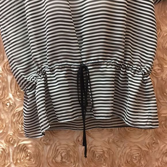 NWOT ๐ ECI Black/White Striped Top/Blouse - Picture 7 of 8